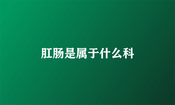 肛肠是属于什么科