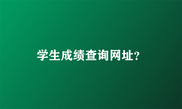 学生成绩查询网址？