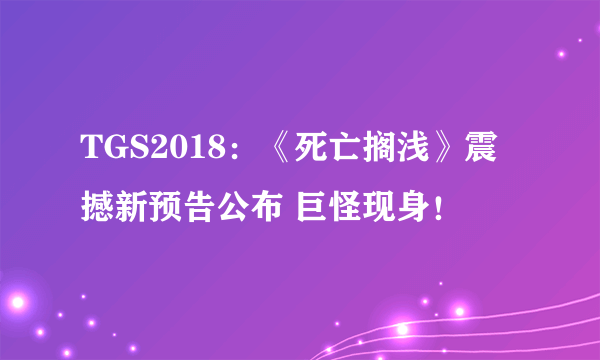 TGS2018：《死亡搁浅》震撼新预告公布 巨怪现身！