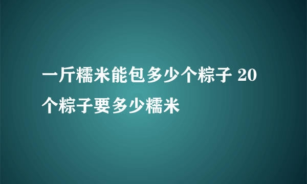 一斤糯米能包多少个粽子 20个粽子要多少糯米