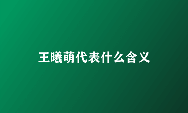 王曦萌代表什么含义