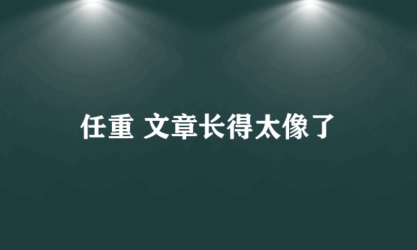 任重 文章长得太像了