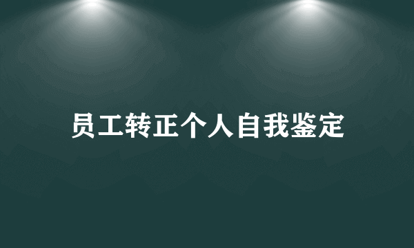 员工转正个人自我鉴定
