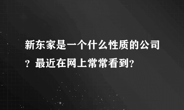新东家是一个什么性质的公司？最近在网上常常看到？
