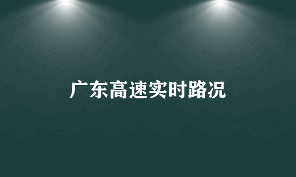 广东高速实时路况