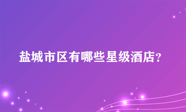 盐城市区有哪些星级酒店？