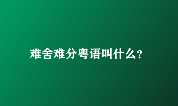 难舍难分粤语叫什么？