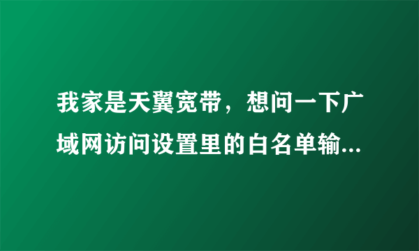 我家是天翼宽带，想问一下广域网访问设置里的白名单输入自家URL是不是除了自己家的可以登录，其他不行？