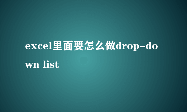 excel里面要怎么做drop-down list
