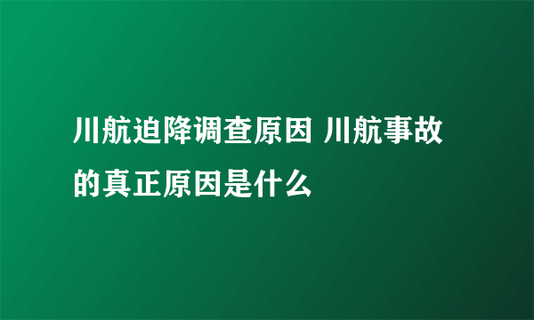 川航迫降调查原因 川航事故的真正原因是什么
