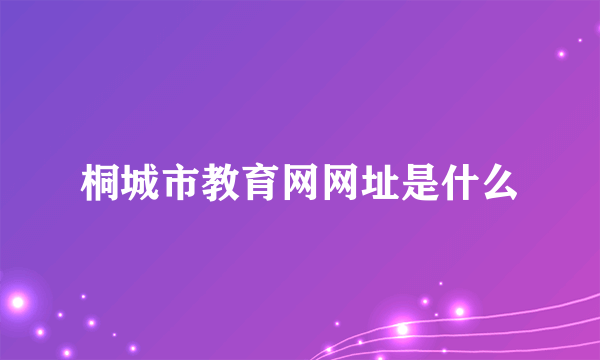桐城市教育网网址是什么