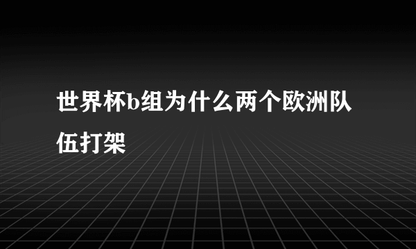世界杯b组为什么两个欧洲队伍打架