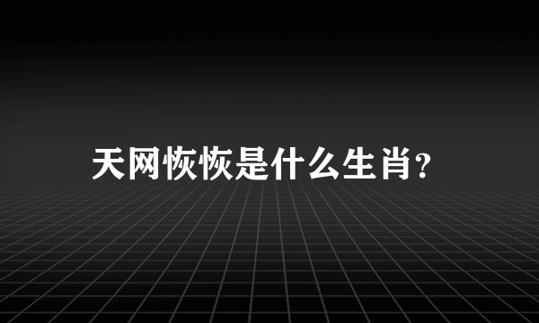 天网恢恢是什么生肖？