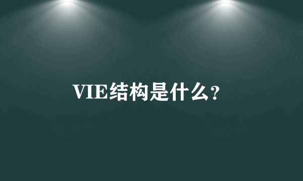 VIE结构是什么？