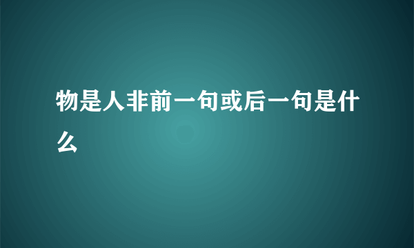 物是人非前一句或后一句是什么
