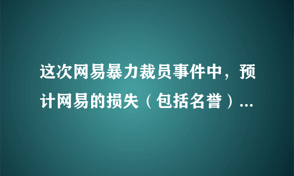 这次网易暴力裁员事件中，预计网易的损失（包括名誉）会有多少钱？为什么？