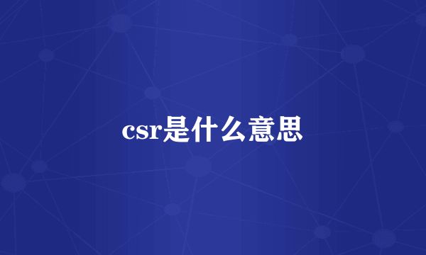 csr是什么意思