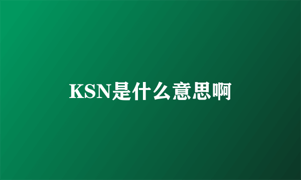 KSN是什么意思啊