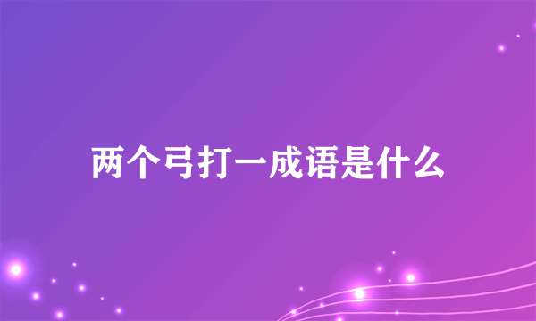 两个弓打一成语是什么