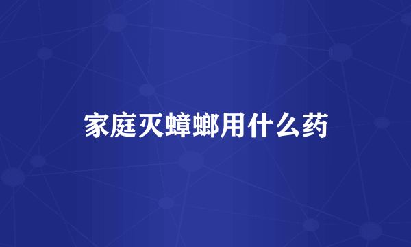 家庭灭蟑螂用什么药