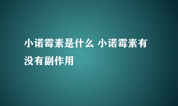 小诺霉素是什么 小诺霉素有没有副作用