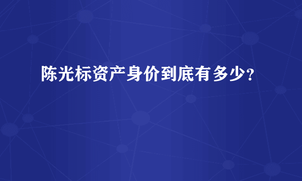 陈光标资产身价到底有多少？