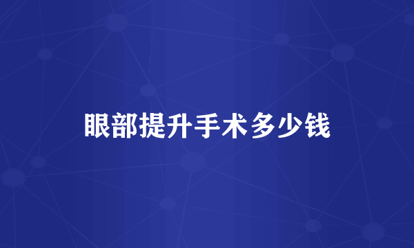 眼部提升手术多少钱
