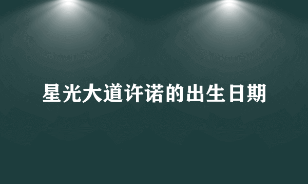 星光大道许诺的出生日期