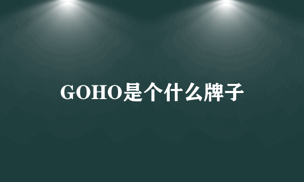 GOHO是个什么牌子
