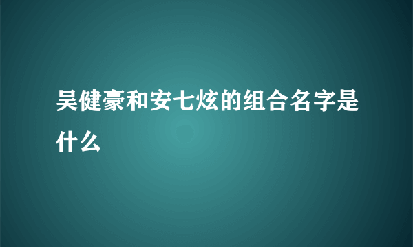 吴健豪和安七炫的组合名字是什么