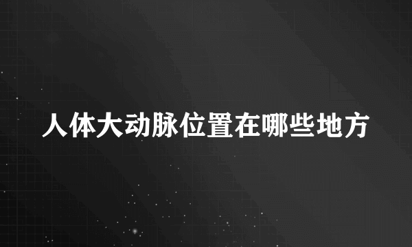 人体大动脉位置在哪些地方