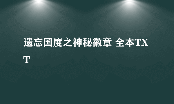 遗忘国度之神秘徽章 全本TXT