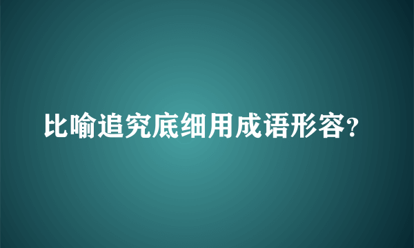 比喻追究底细用成语形容？