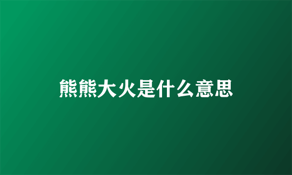 熊熊大火是什么意思