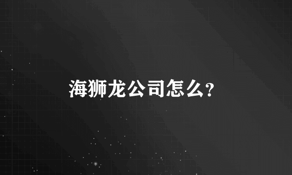 海狮龙公司怎么？