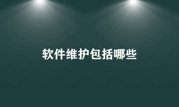 软件维护包括哪些