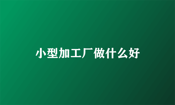 小型加工厂做什么好