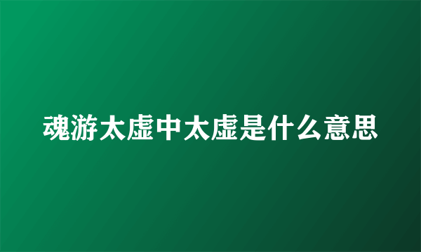 魂游太虚中太虚是什么意思