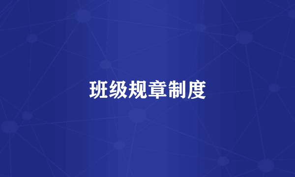 班级规章制度