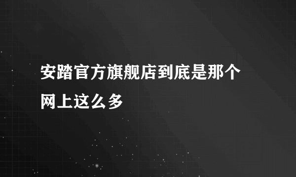 安踏官方旗舰店到底是那个 网上这么多