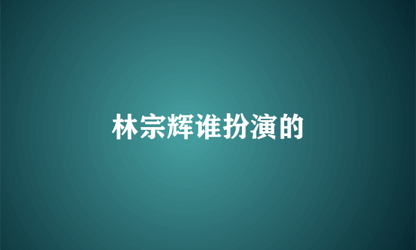 林宗辉谁扮演的