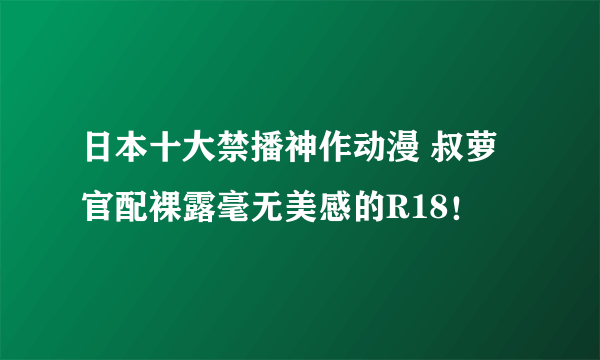 日本十大禁播神作动漫 叔萝官配裸露毫无美感的R18！