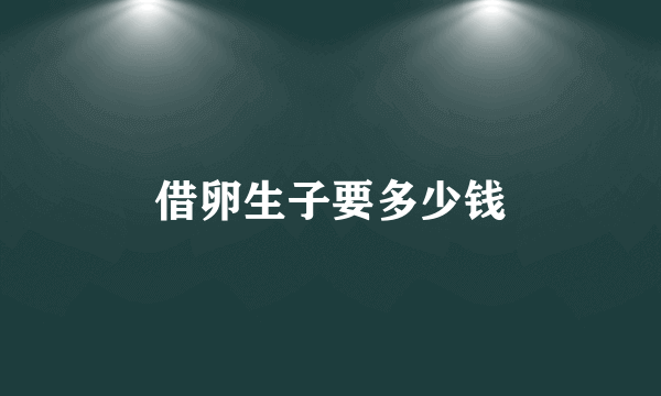 借卵生子要多少钱