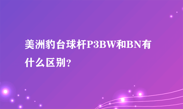 美洲豹台球杆P3BW和BN有什么区别？