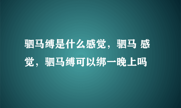 驷马缚是什么感觉，驷马 感觉，驷马缚可以绑一晚上吗