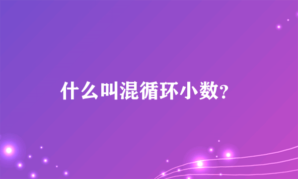 什么叫混循环小数？