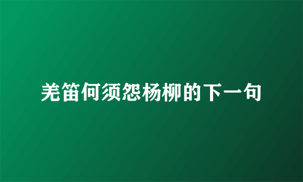 羌笛何须怨杨柳的下一句