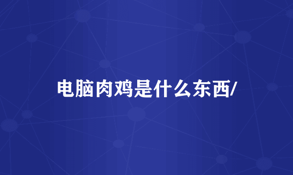 电脑肉鸡是什么东西/