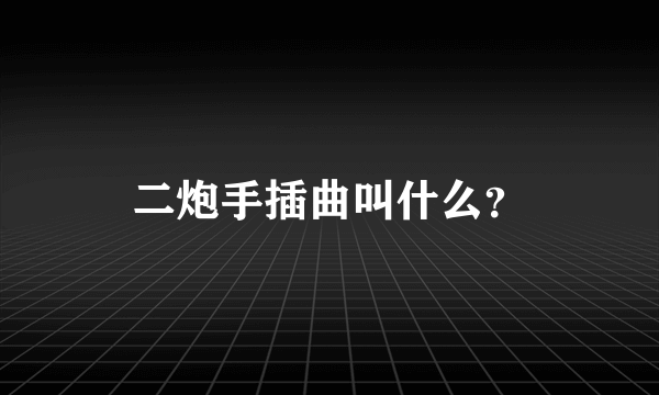 二炮手插曲叫什么？