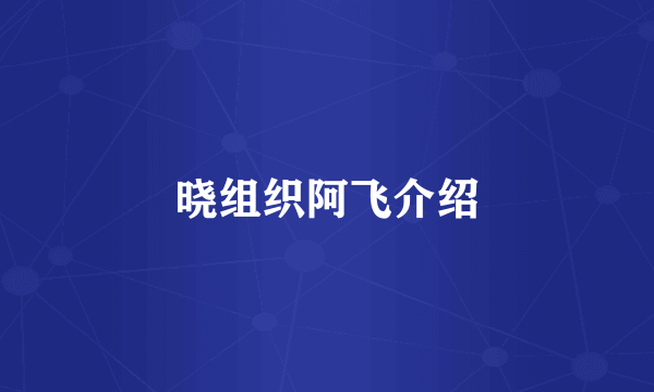 晓组织阿飞介绍